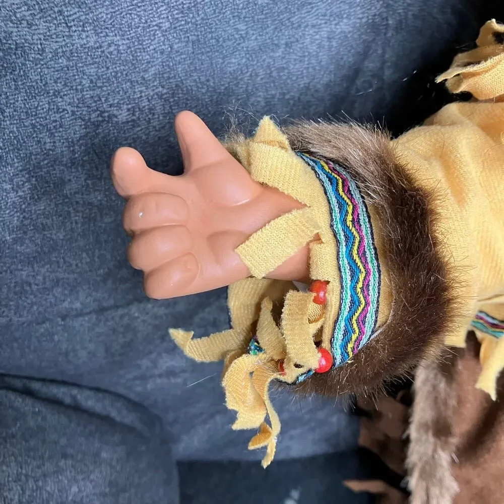 Swan Collection Sleeping Native American Baby Porcelain Doll 18”